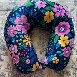 Travel Pillow Floral Neck Pillow - Blue, Pink, Yellow hippie boho